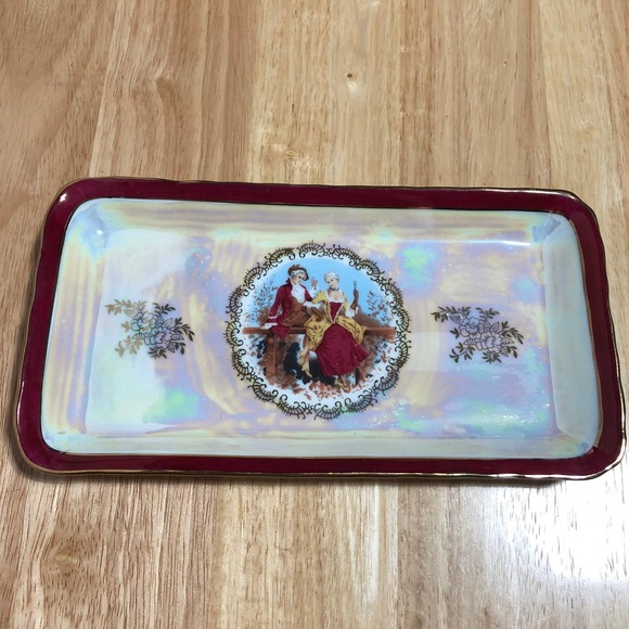 Romeo & Juliet Porcelain Creamer and Rectangle Platter - Picture 2 of 9